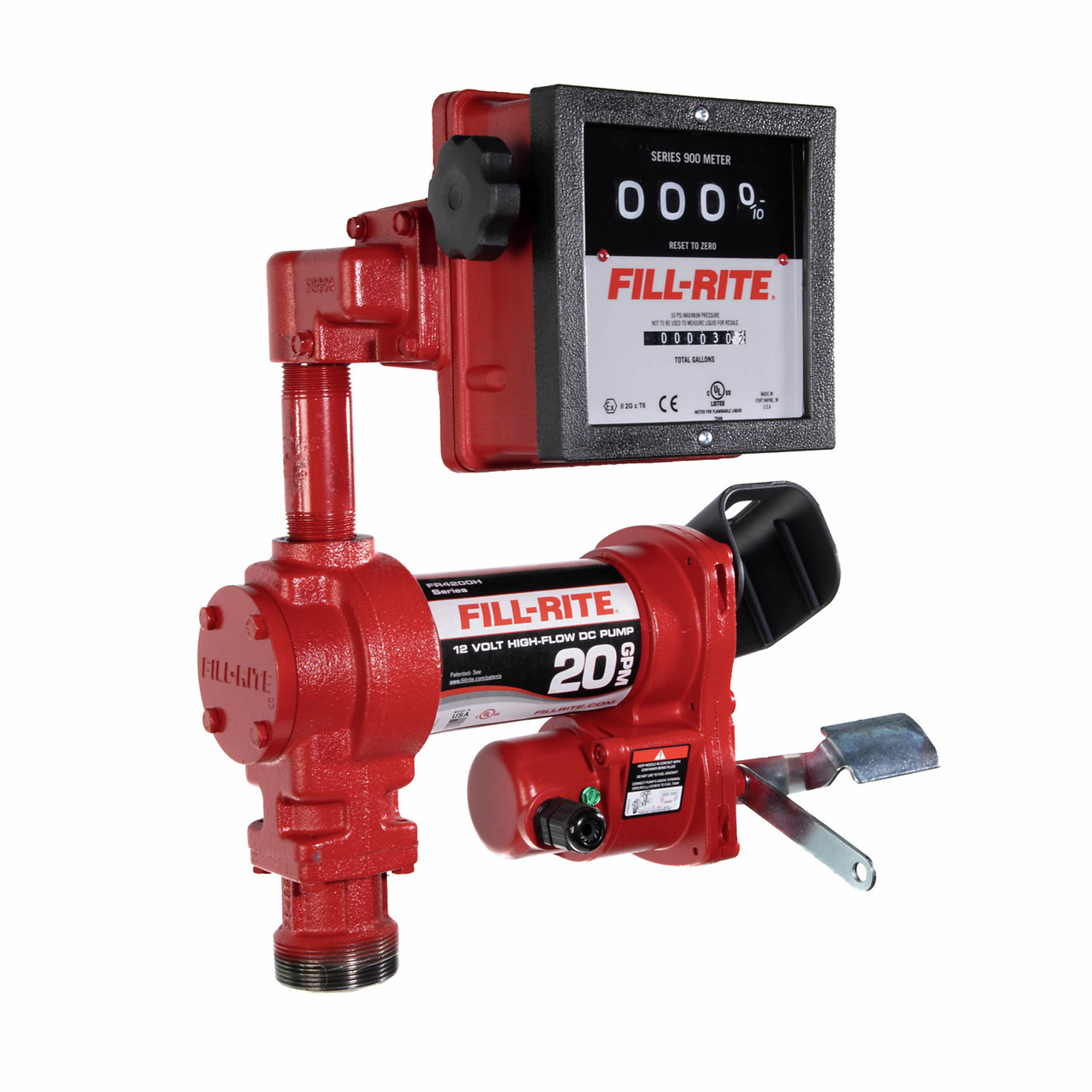 Fill-Rite Fuel Transfer Pump Kit - 12V DC, 20 GPM, Heavy-Duty Cast Iron, Model# FR4211HN